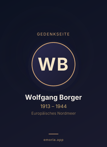 Gedenkportrait von Wolfgang Borger