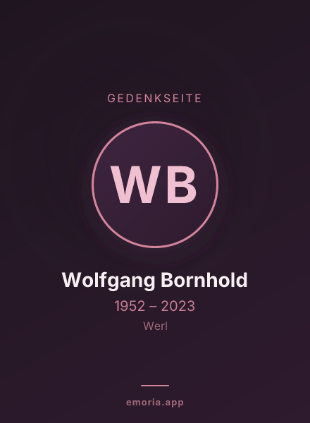 Gedenkportrait von Wolfgang Bornhold
