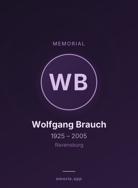 Memorial portrait of Wolfgang Brauch