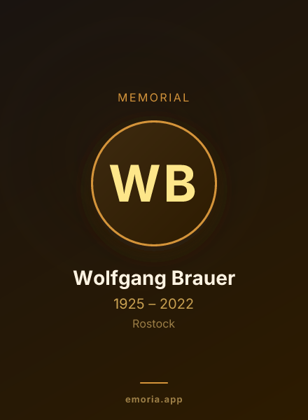 Memorial portrait of Wolfgang Brauer