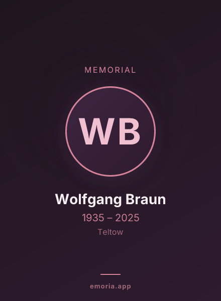 Memorial portrait of Wolfgang Braun