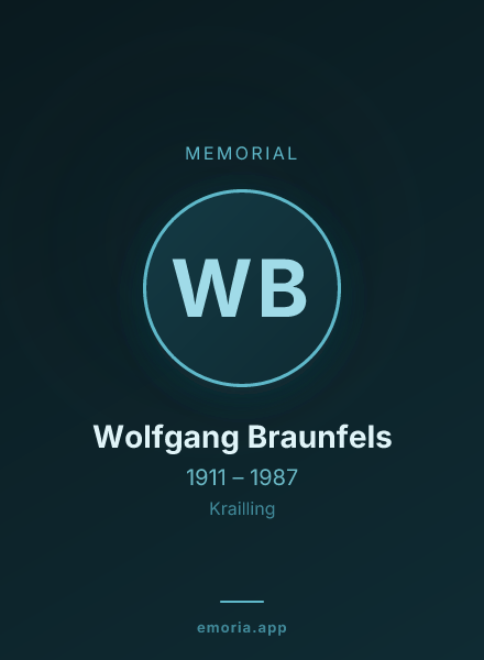 Memorial portrait of Wolfgang Braunfels