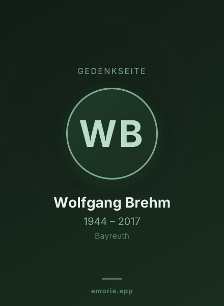 Gedenkportrait von Wolfgang Brehm