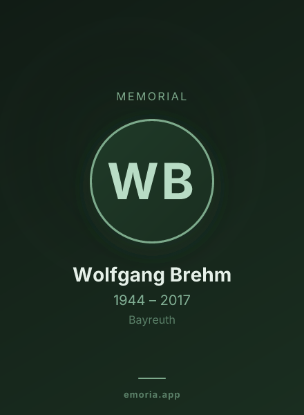 Memorial portrait of Wolfgang Brehm