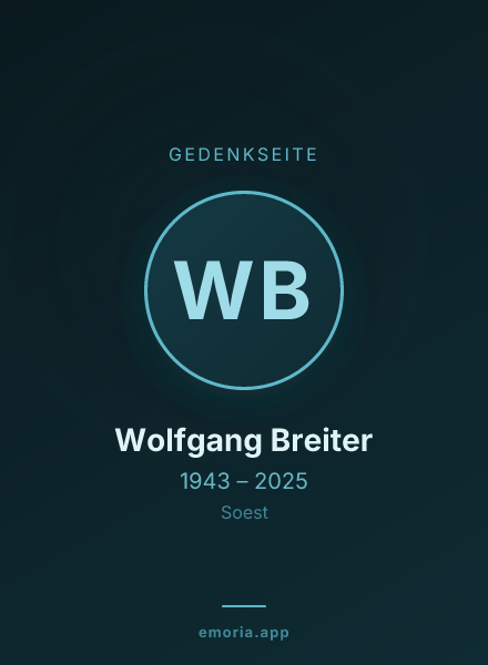 Gedenkportrait von Wolfgang Breiter