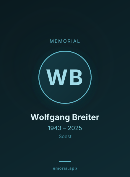 Memorial portrait of Wolfgang Breiter