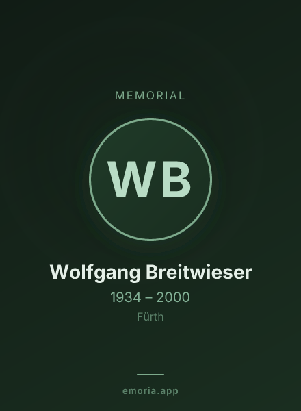 Memorial portrait of Wolfgang Breitwieser
