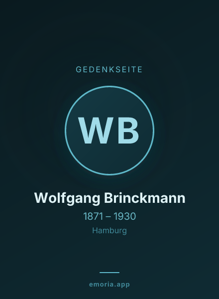 Gedenkportrait von Wolfgang Brinckmann