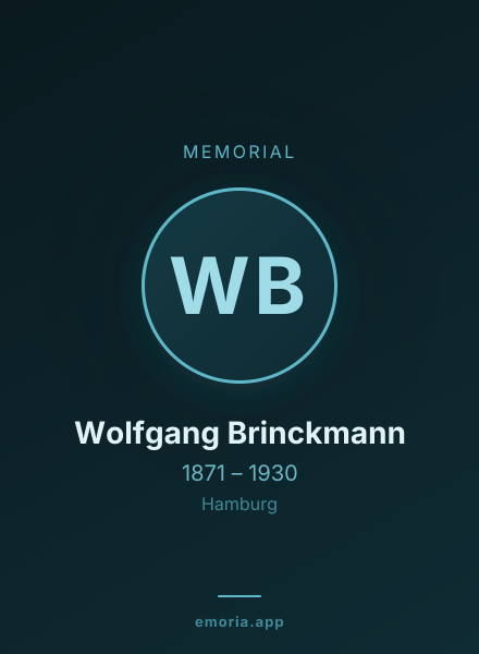Memorial portrait of Wolfgang Brinckmann