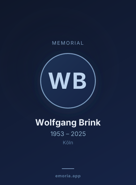 Memorial portrait of Wolfgang Brink