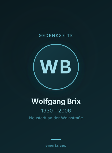 Gedenkportrait von Wolfgang Brix