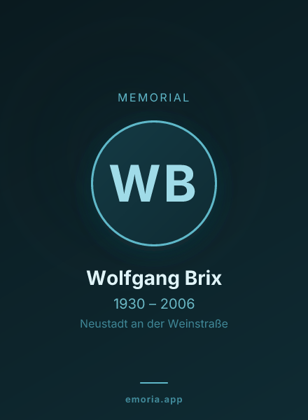 Memorial portrait of Wolfgang Brix
