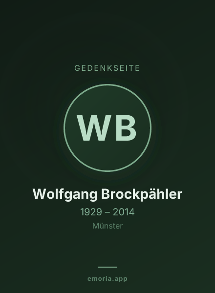 Gedenkportrait von Wolfgang Brockpähler