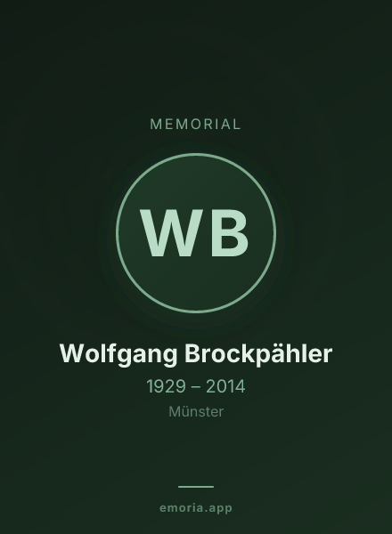 Memorial portrait of Wolfgang Brockpähler