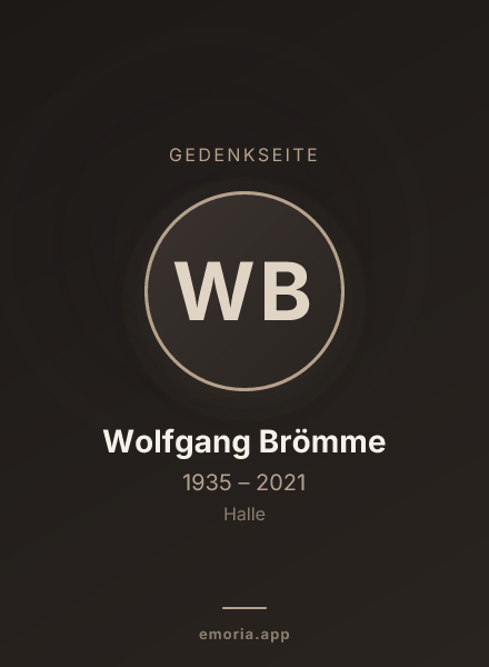 Gedenkportrait von Wolfgang Brömme