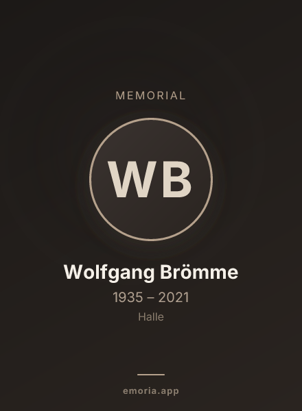 Memorial portrait of Wolfgang Brömme