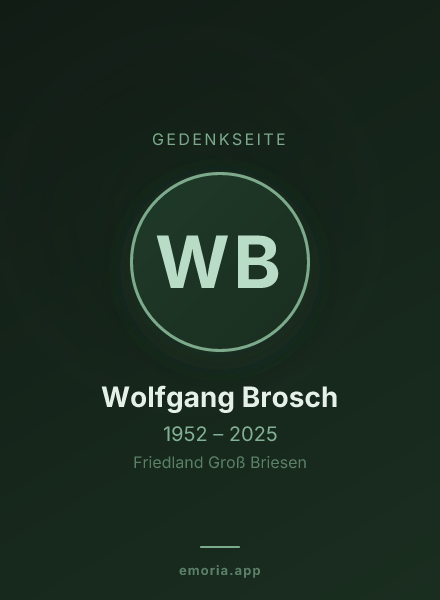 Gedenkportrait von Wolfgang Brosch