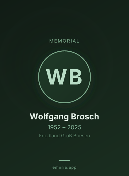 Memorial portrait of Wolfgang Brosch
