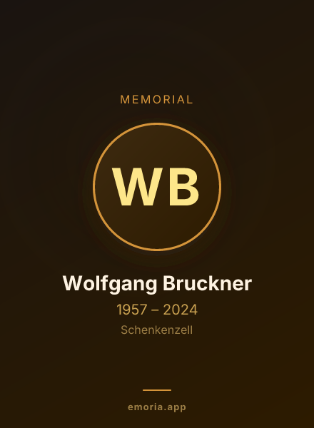 Memorial portrait of Wolfgang Bruckner