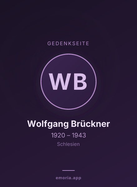 Gedenkportrait von Wolfgang Brückner
