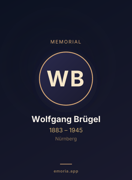 Memorial portrait of Wolfgang Brügel