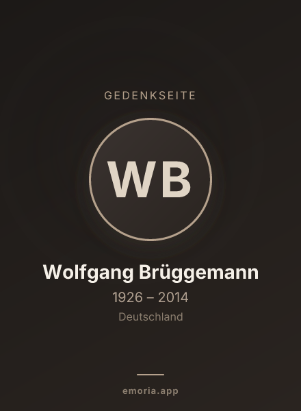 Gedenkportrait von Wolfgang Brüggemann