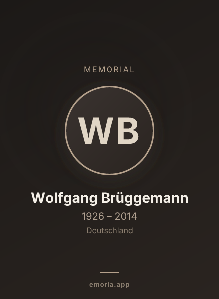 Memorial portrait of Wolfgang Brüggemann