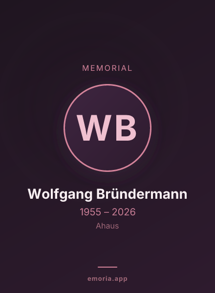 Memorial portrait of Wolfgang Bründermann