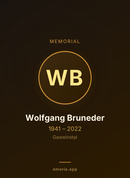 Memorial portrait of Wolfgang Bruneder