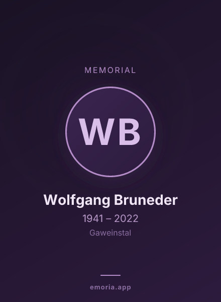 Memorial portrait of Wolfgang Bruneder