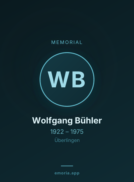Memorial portrait of Wolfgang Bühler