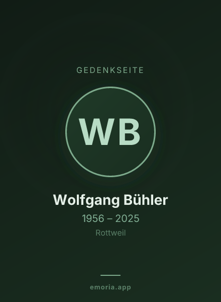 Gedenkportrait von Wolfgang Bühler