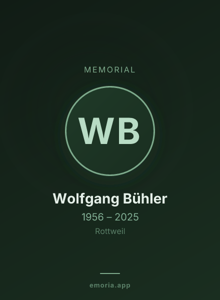 Memorial portrait of Wolfgang Bühler