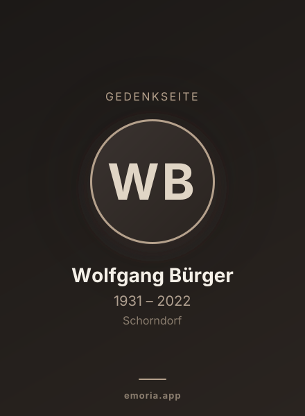 Gedenkportrait von Wolfgang Bürger