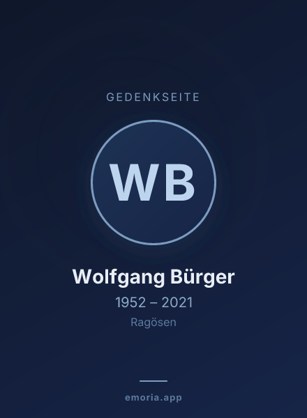 Gedenkportrait von Wolfgang Bürger