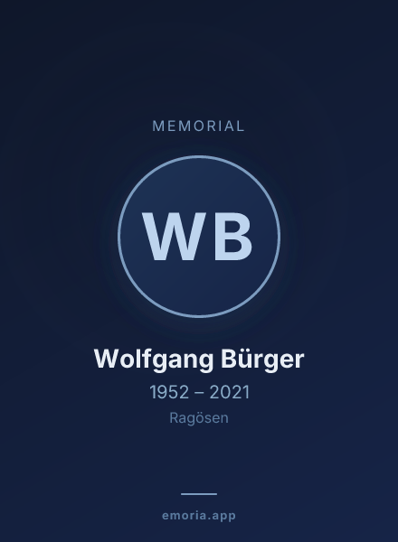 Memorial portrait of Wolfgang Bürger