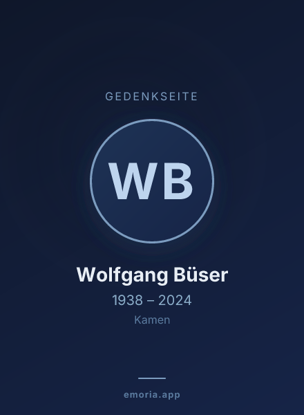 Gedenkportrait von Wolfgang Büser