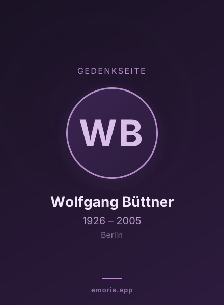 Gedenkportrait von Wolfgang Büttner