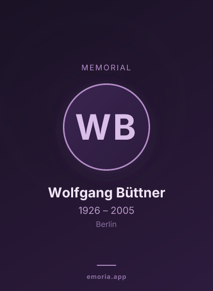 Memorial portrait of Wolfgang Büttner