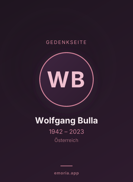 Gedenkportrait von Wolfgang Bulla
