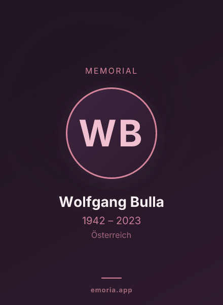 Memorial portrait of Wolfgang Bulla