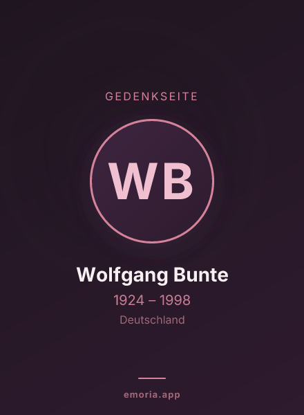Gedenkportrait von Wolfgang Bunte