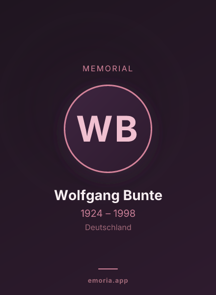 Memorial portrait of Wolfgang Bunte