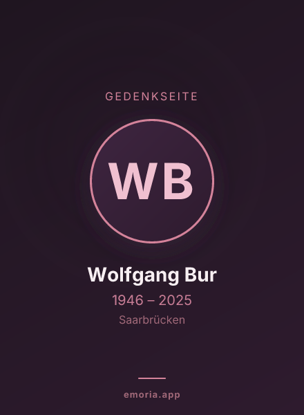 Gedenkportrait von Wolfgang Bur