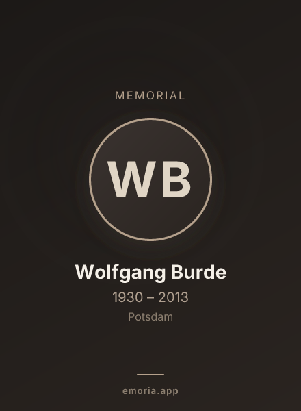 Memorial portrait of Wolfgang Burde