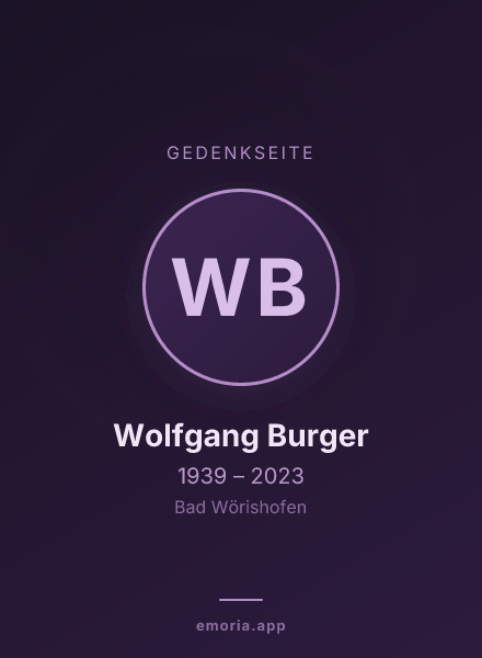 Gedenkportrait von Wolfgang Burger