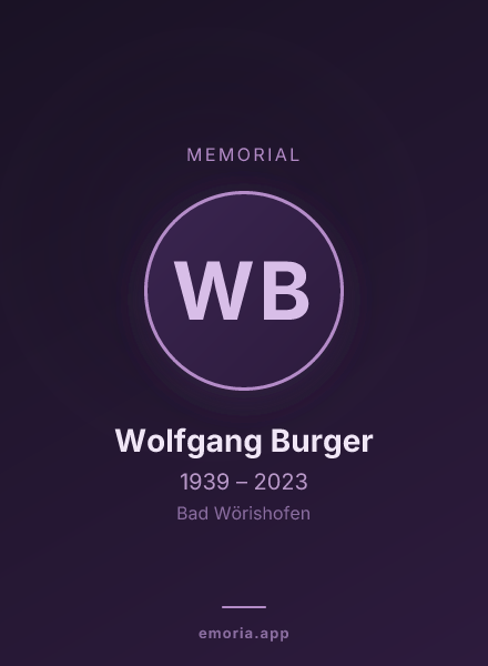 Memorial portrait of Wolfgang Burger