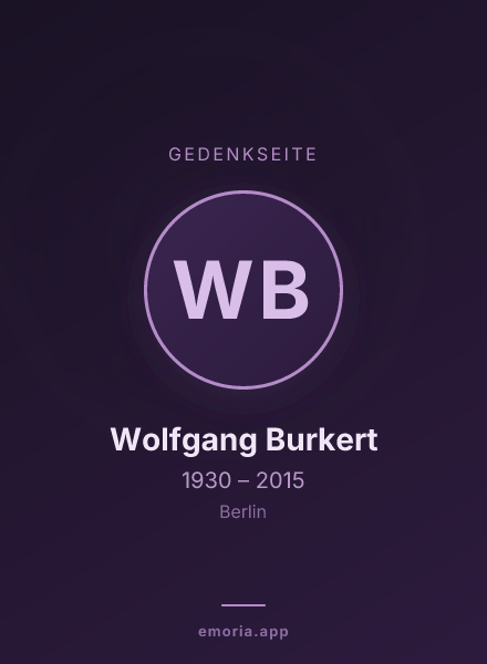 Gedenkportrait von Wolfgang Burkert