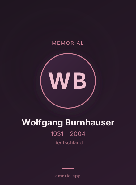 Memorial portrait of Wolfgang Burnhauser