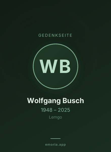 Gedenkportrait von Wolfgang Busch